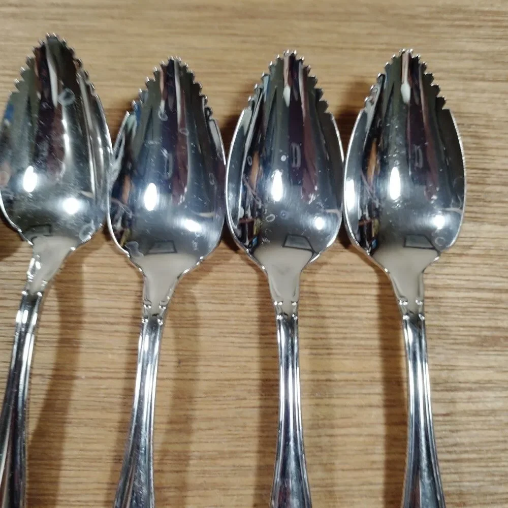 FIVE Oneida Community Chatelaine Grapefruit Spoons Stainless Flatware